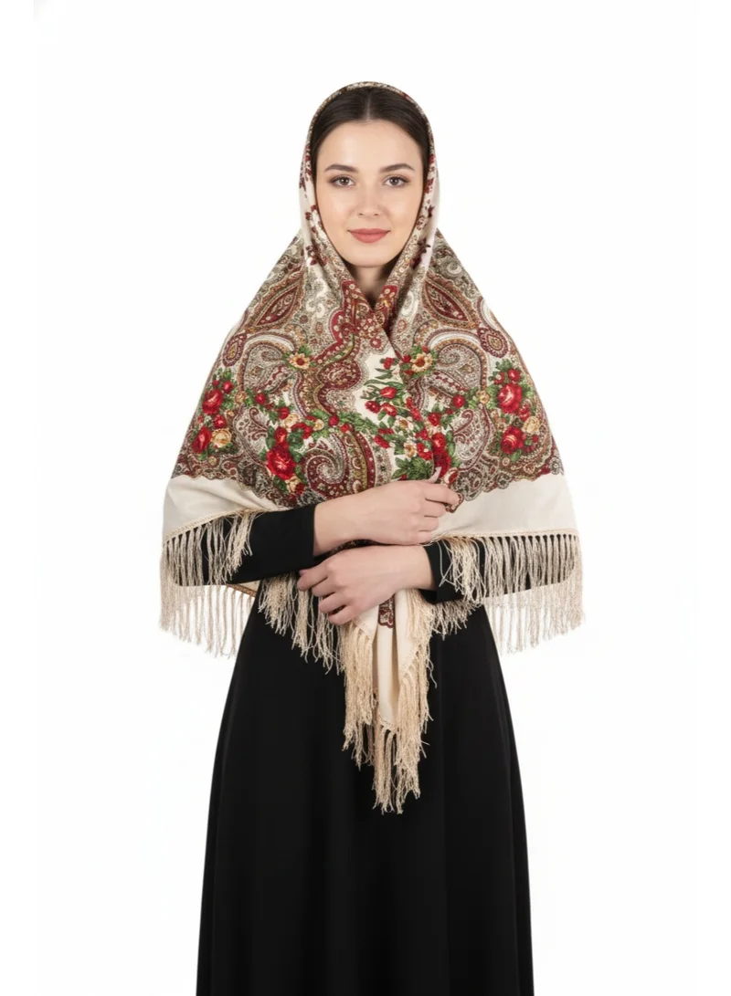 Bidani Imperial Midnight Garden Shawl – Beige Heritage Edition